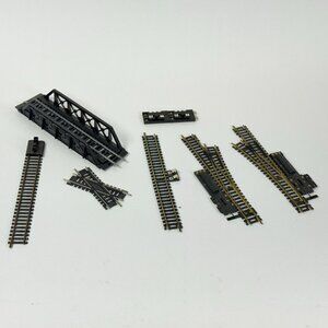 Model Train Track Set With Bridge Left Right Switch Pieces Perfect For Hobbyists